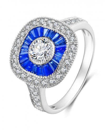 SAPPHIRE DIAMOND RING (TR3567)