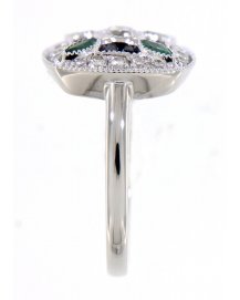 CUSHION SAPPHIRE DIAMOND RING (TR3569)