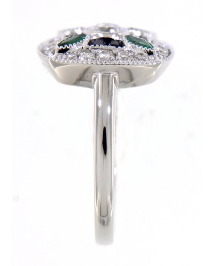 CUSHION SAPPHIRE DIAMOND RING (TR3569)