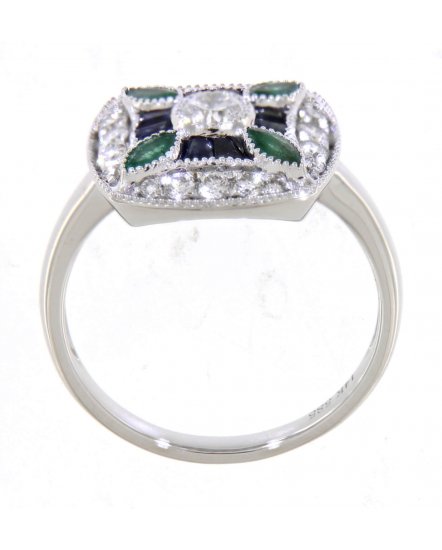 CUSHION SAPPHIRE DIAMOND RING (TR3569)