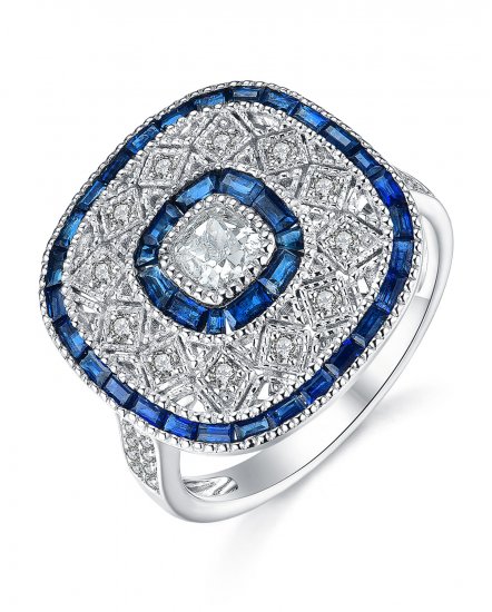 SAPPHIRE DIAMOND RING (TR3571)