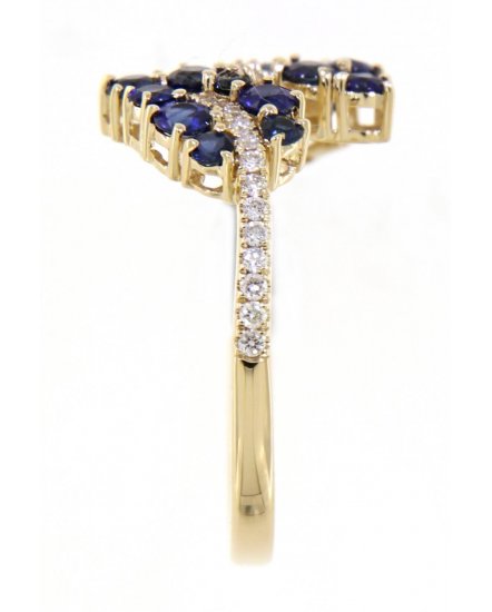 LEAF STYLE SAPPHIRE DIAMOND RING (TR3587)