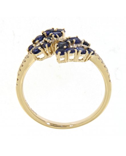 LEAF STYLE SAPPHIRE DIAMOND RING (TR3587)