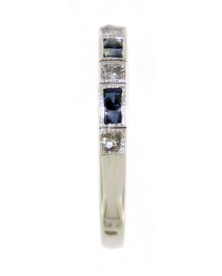 PRINCESS CUT SAPPHIRE DIAMOND BAND (TR3592)