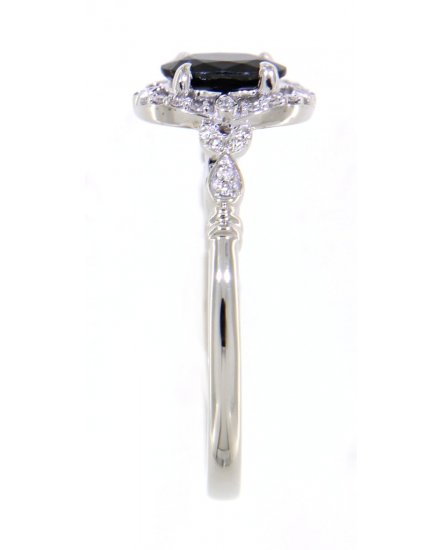 OVAL SAPPHIRE DIAMOND RING (TR3596)