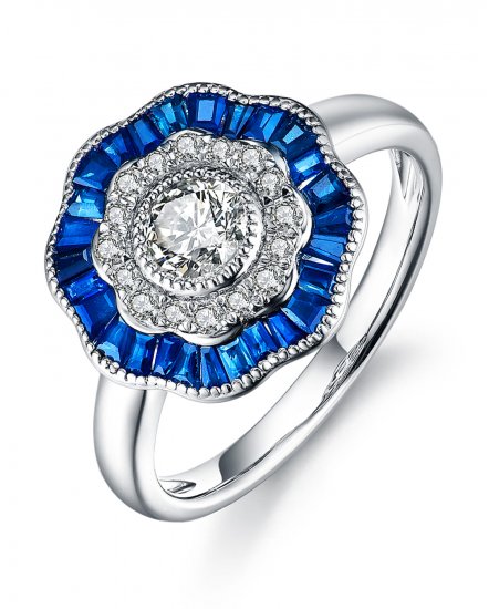 SAPPHIRE DIAMOND RING (TR3619)