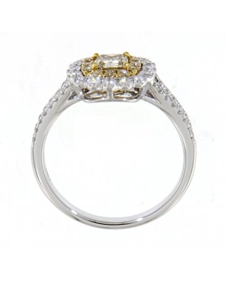 MULTI TONE CUSHION DIAMOND ENGAGEMENT RING (TR3623)