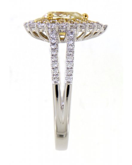 MULTI TONE PEAR DIAMOND ENGAGEMENT RING (TR3624)