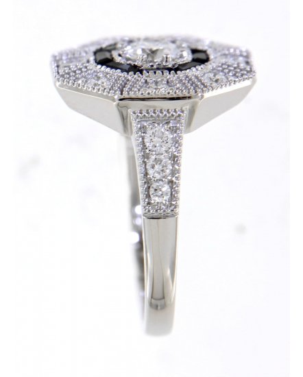 OCTAGON STYLE SAPPHIRE DIAMOND RING (TR3625)