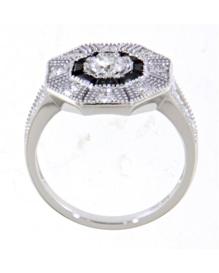 OCTAGON STYLE SAPPHIRE DIAMOND RING (TR3625)