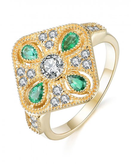 EMERALD DIAMOND RING (TR3629)