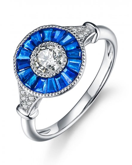 SAPPHIRE DIAMOND RING (TR3638)