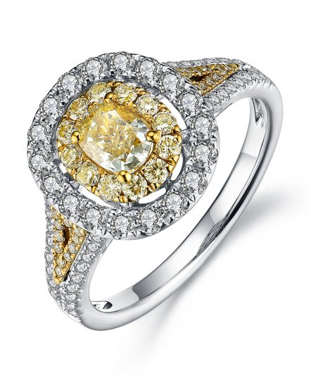 MULTI TONE OVAL DIAMOND ENGAGEMENT RING (TR3639)