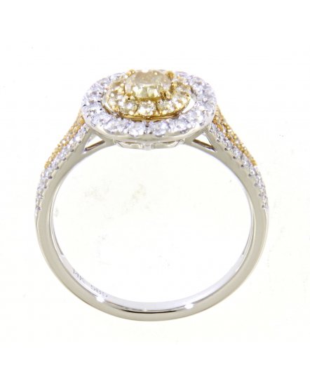 MULTI TONE OVAL DIAMOND ENGAGEMENT RING (TR3639)