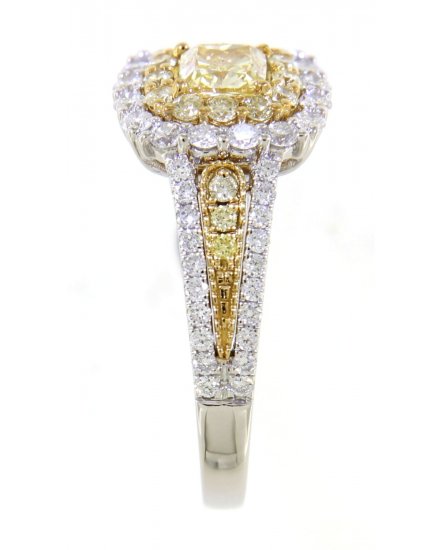 MULTI TONE CUSHION DIAMOND ENGAGEMENT RING (TR3640)