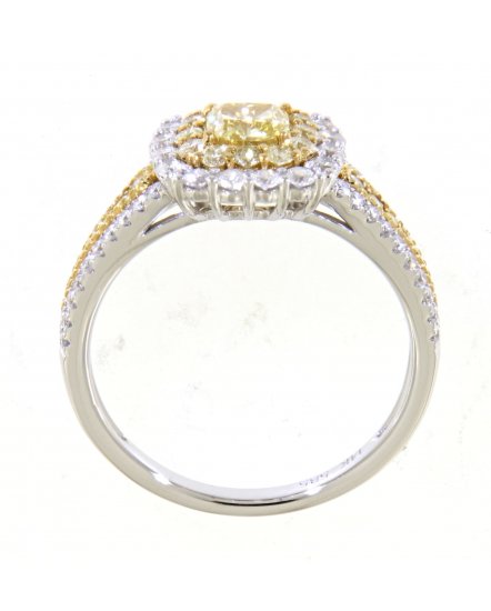 MULTI TONE CUSHION DIAMOND ENGAGEMENT RING (TR3640)