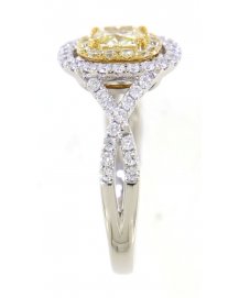 MULTI TONE CUSHION DIAMOND ENGAGEMENT RING (TR3641)