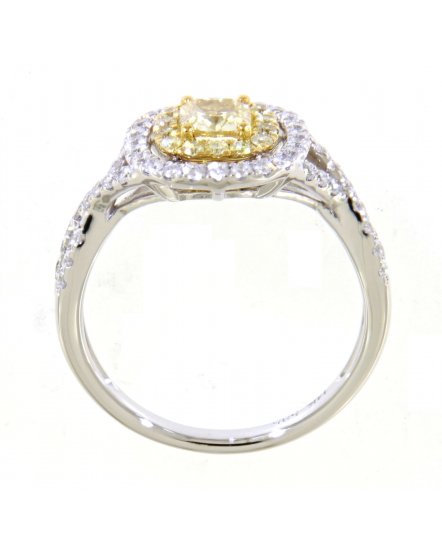 MULTI TONE CUSHION DIAMOND ENGAGEMENT RING (TR3641)
