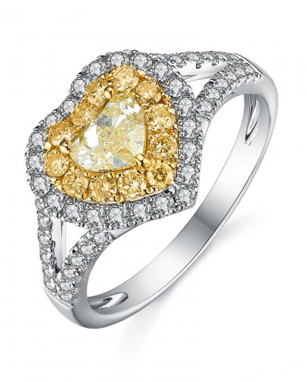 MULTI TONE HEART SHAPE DIAMOND ENGAGEMENT RING (TR3642)