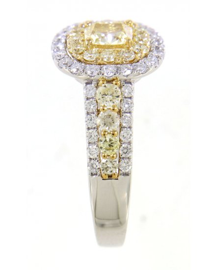 MULTI TONE CUSHION DIAMOND ENGAGEMENT RING (TR3644)