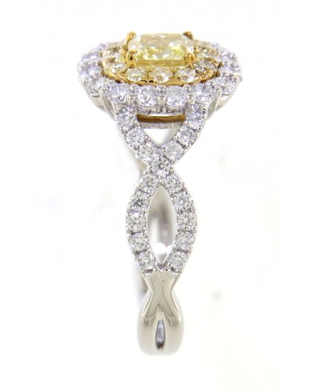 MULTI TONE CUSHION DIAMOND ENGAGEMENT RING (TR3645)
