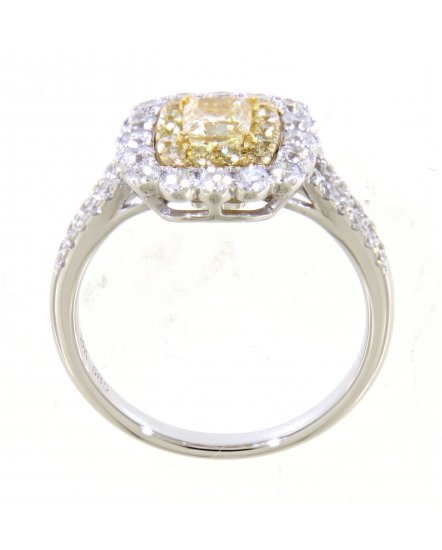 MULTI TONE CUSHION DIAMOND ENGAGEMENT RING (TR3646)