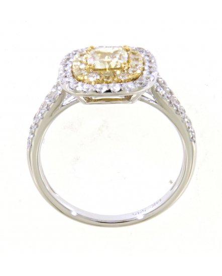 MULTI TONE CUSHION DIAMOND ENGAGEMENT RING (TR3648)