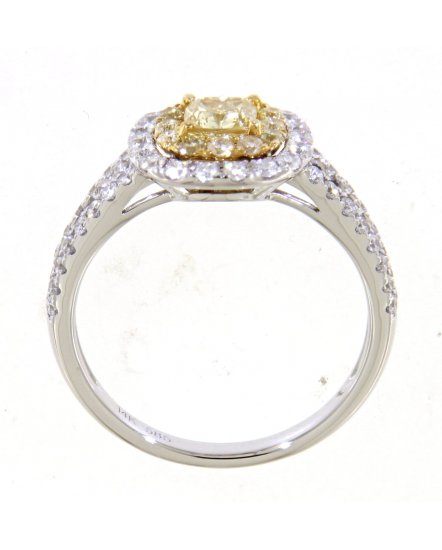 MULTI TONE CUSHION DIAMOND ENGAGEMENT RING (TR3649)