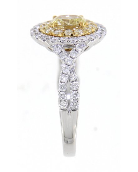 MULTI TONE OVAL DIAMOND ENGAGEMENT RING (TR3650)