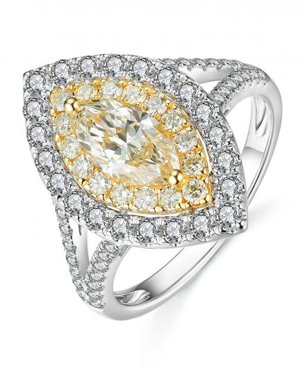 MULTI TONE MARQUISE DIAMOND ENGAGEMENT RING (TR3653)