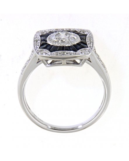 BAGUETTE SAPPHIRE DIAMOND RING (TR3655)