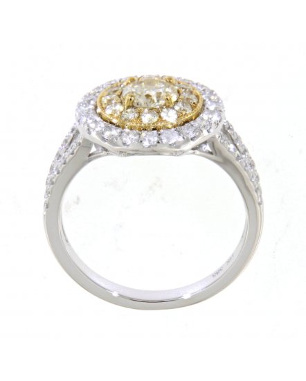 MULTI TONE ROUND DIAMOND ENGAGEMENT RING (TR3657)