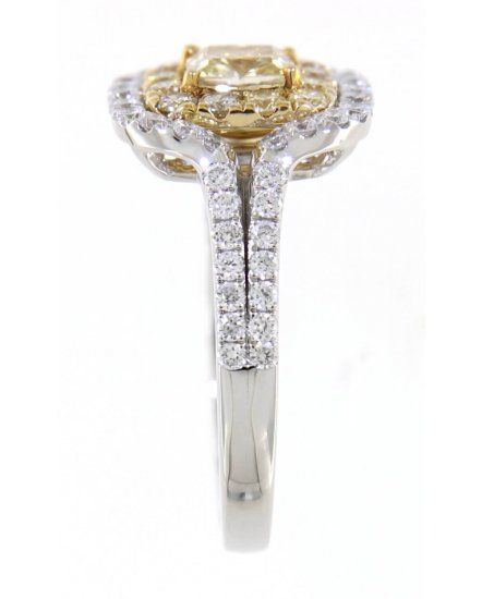 MULTI TONE CUSHION DIAMOND ENGAGEMENT RING (TR3659)