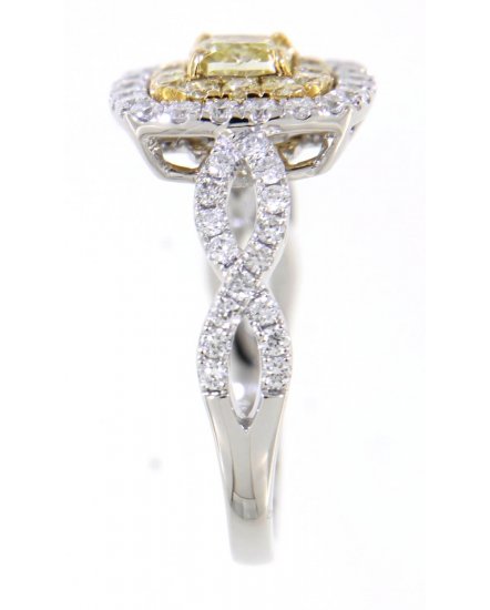 MULTI TONE CUSHION DIAMOND ENGAGEMENT RING (TR3663)