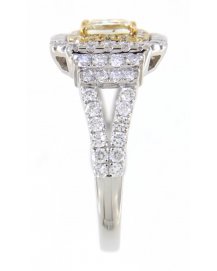 MULTI TONE CUSHION DIAMOND ENGAGEMENT RING (TR3664)