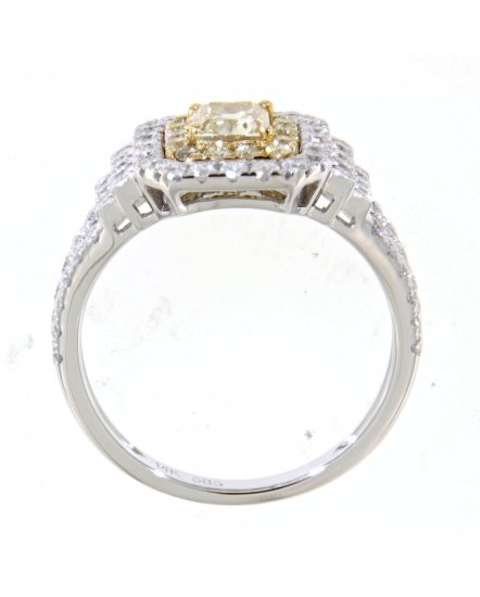 MULTI TONE CUSHION DIAMOND ENGAGEMENT RING (TR3664)