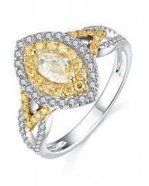 MULTI TONE MARQUISE DIAMOND ENGAGEMENT RING (TR3666)