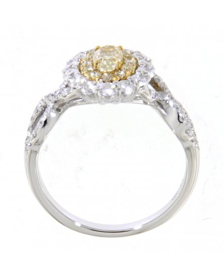 MULTI TONE OVAL DIAMOND ENGAGEMENT RING (TR3675)