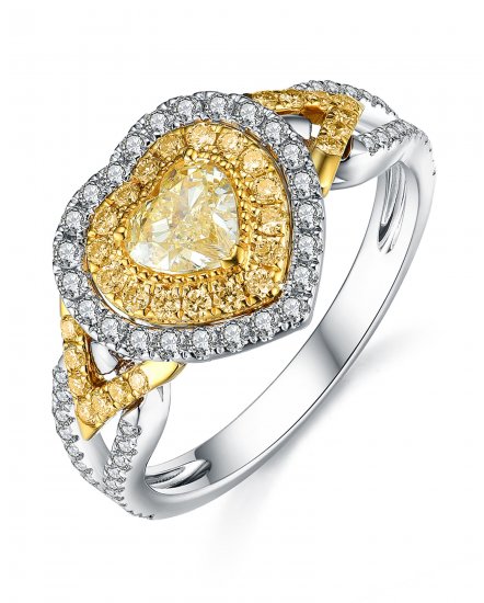 MULTI TONE HEART SHAPE DIAMOND ENGAGEMENT RING (TR3679)