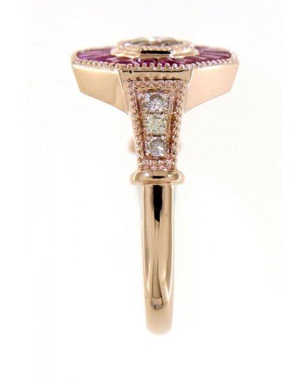 OCTAGON STYLE RUBY DIAMOND RING (TR3681)