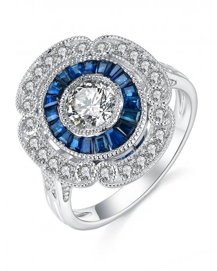 SAPPHIRE DIAMOND RING (TR3692)