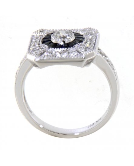 OCTAGON STYLE SAPPHIRE DIAMOND RING (TR3699)