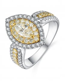 MULTI TONE MARQUISE DIAMOND ENGAGEMENT RING (TR3708)