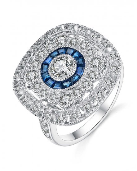 SAPPHIRE DIAMOND RING (TR3711)