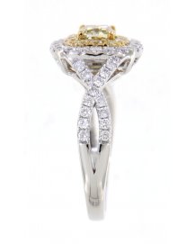 MULTI TONE CUSHION DIAMOND ENGAGEMENT RING (TR3712)