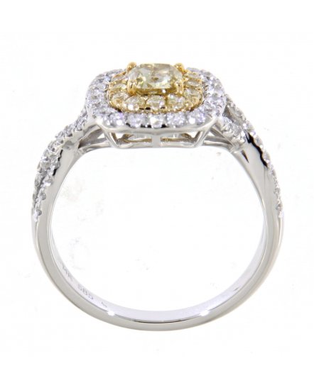 MULTI TONE CUSHION DIAMOND ENGAGEMENT RING (TR3712)