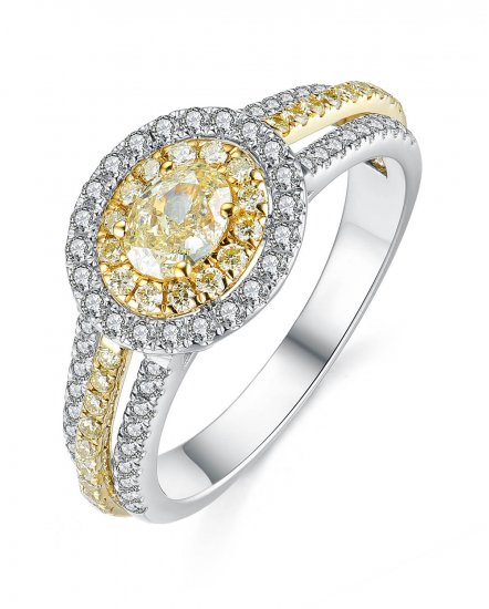 MULTI TONE OVAL DIAMOND ENGAGEMENT RING (TR3718)