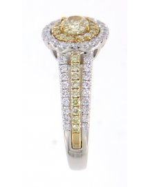 MULTI TONE OVAL DIAMOND ENGAGEMENT RING (TR3718)