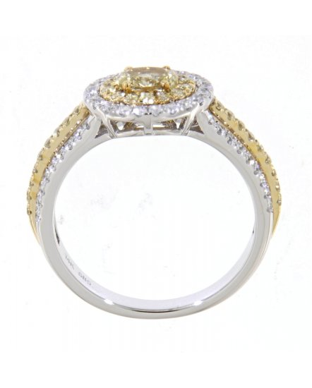 MULTI TONE OVAL DIAMOND ENGAGEMENT RING (TR3718)