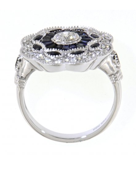 BAGUETTE SAPPHIRE DIAMOND RING (TR3731)